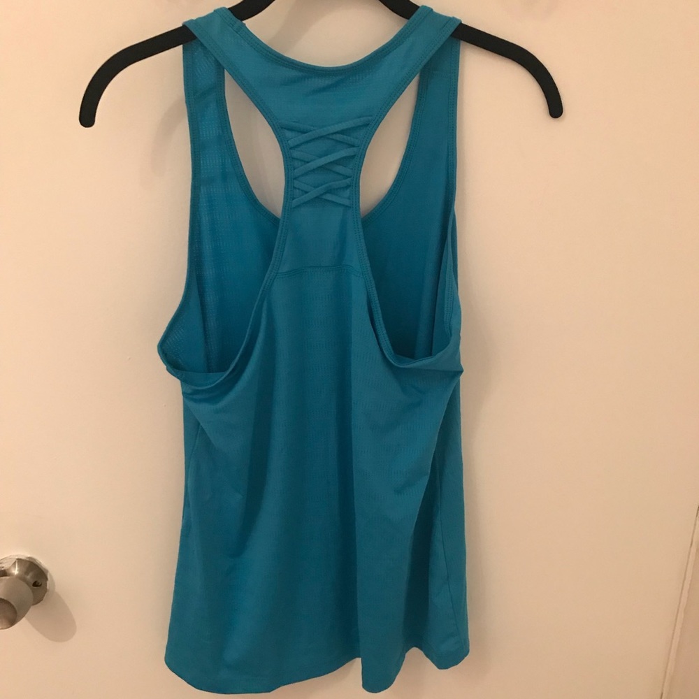 Marika teal blue workout tank top - Picture 3 of 3
